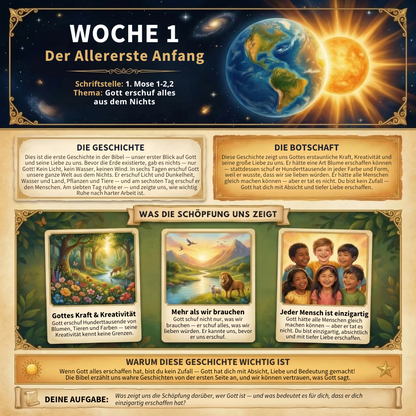 Bibelreise: 52-Wochen-Arbeitsbuch für Kinder