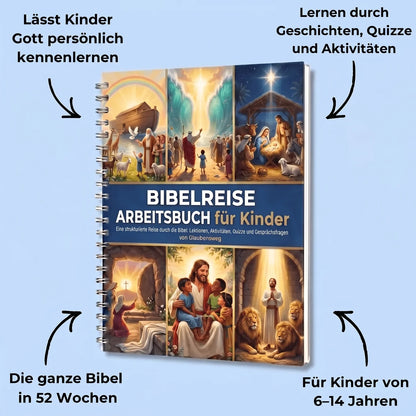 Bibelreise: 52-Wochen-Arbeitsbuch für Kinder