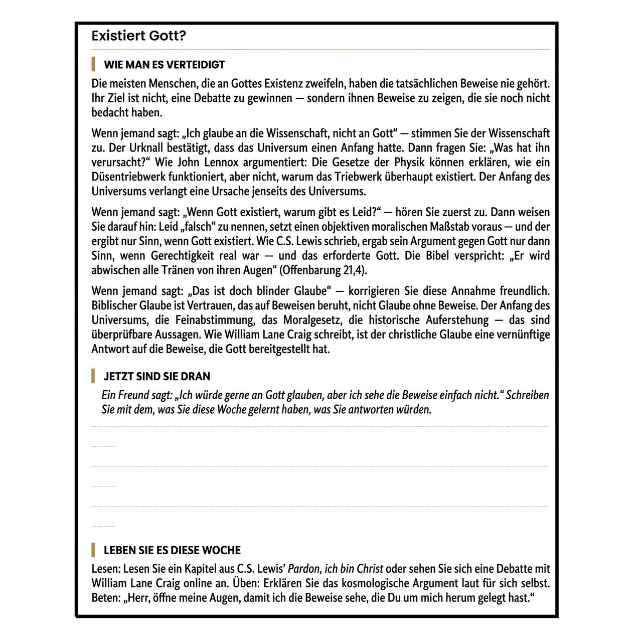 Systematische Theologie: 52-Wochen-Arbeitsbuch für Erwachsene
