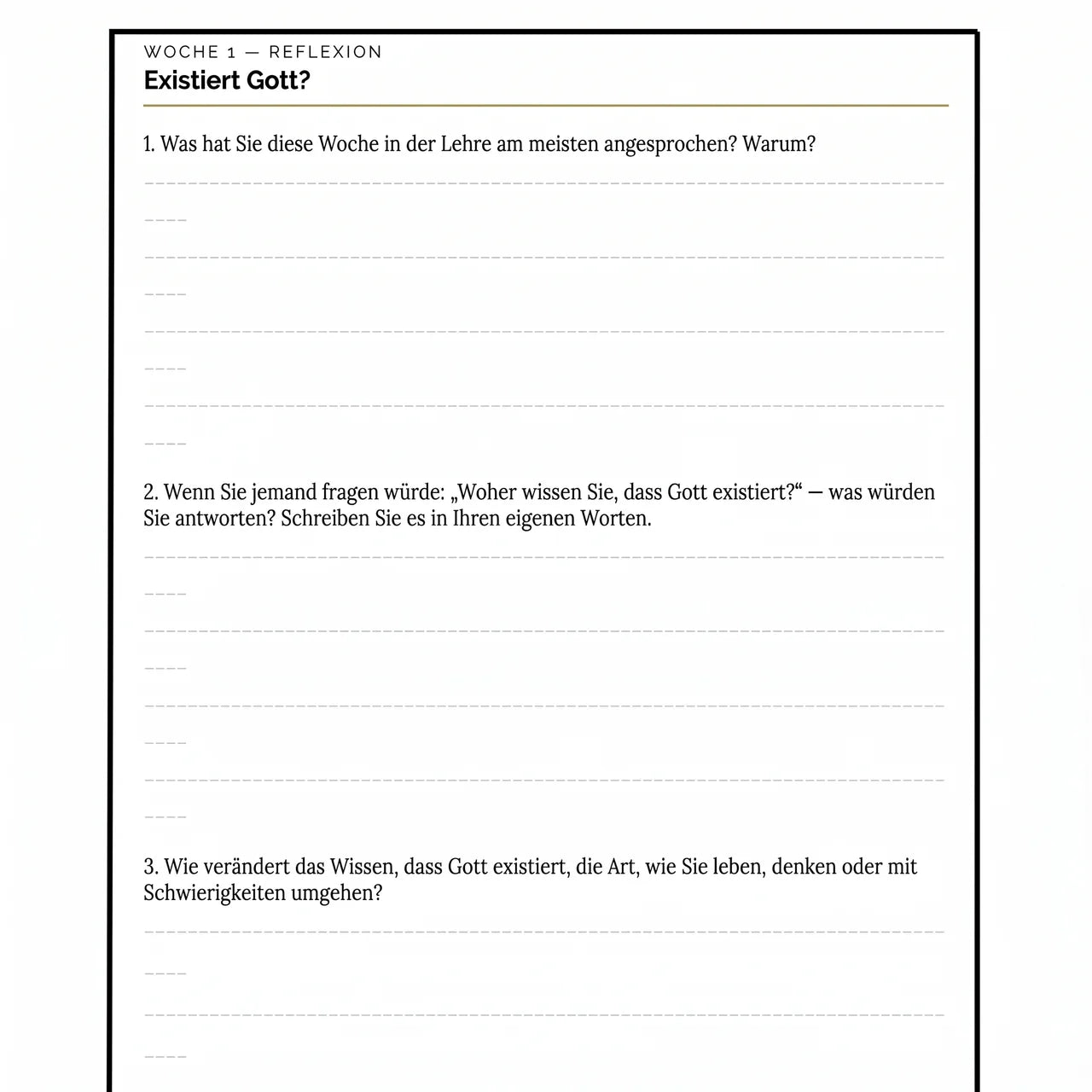 Systematische Theologie: 52-Wochen-Arbeitsbuch für Erwachsene